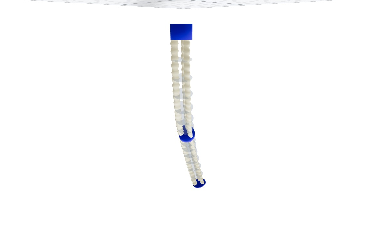 I-SUPPORT pneumatic soft robot rendered with its specialized Viser geometry